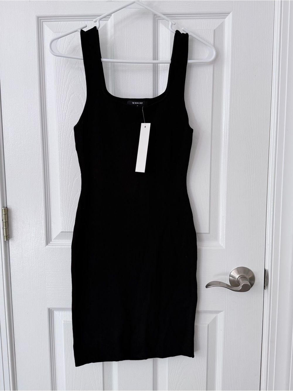 Workshop Republic Clothing Black Square-Neck Bodycon Mini Dress